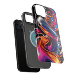 Liquid Aurora MagSafe Phone Case – Colorful Chrome-Effect Swirls | Glossy