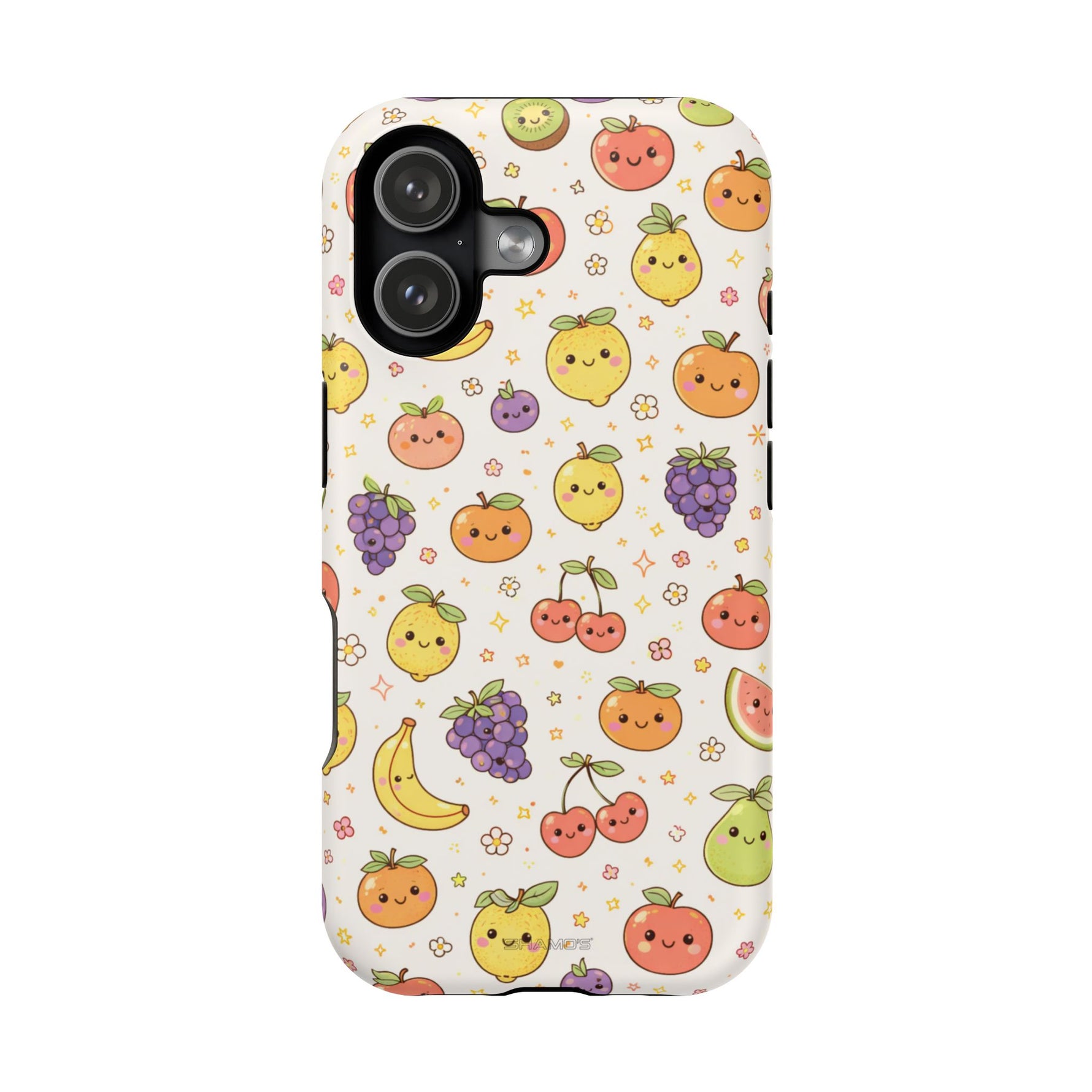 Cute Kawaii Fun Fruit Pattern Magnetic Impact-Resistant iPhone Case with MagSafe Compatibility
