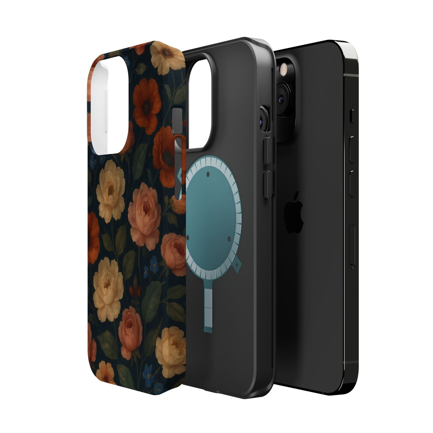 Floral Vintage Rose Magnetic Impact iPhone Case with MagSafe  Shamo's