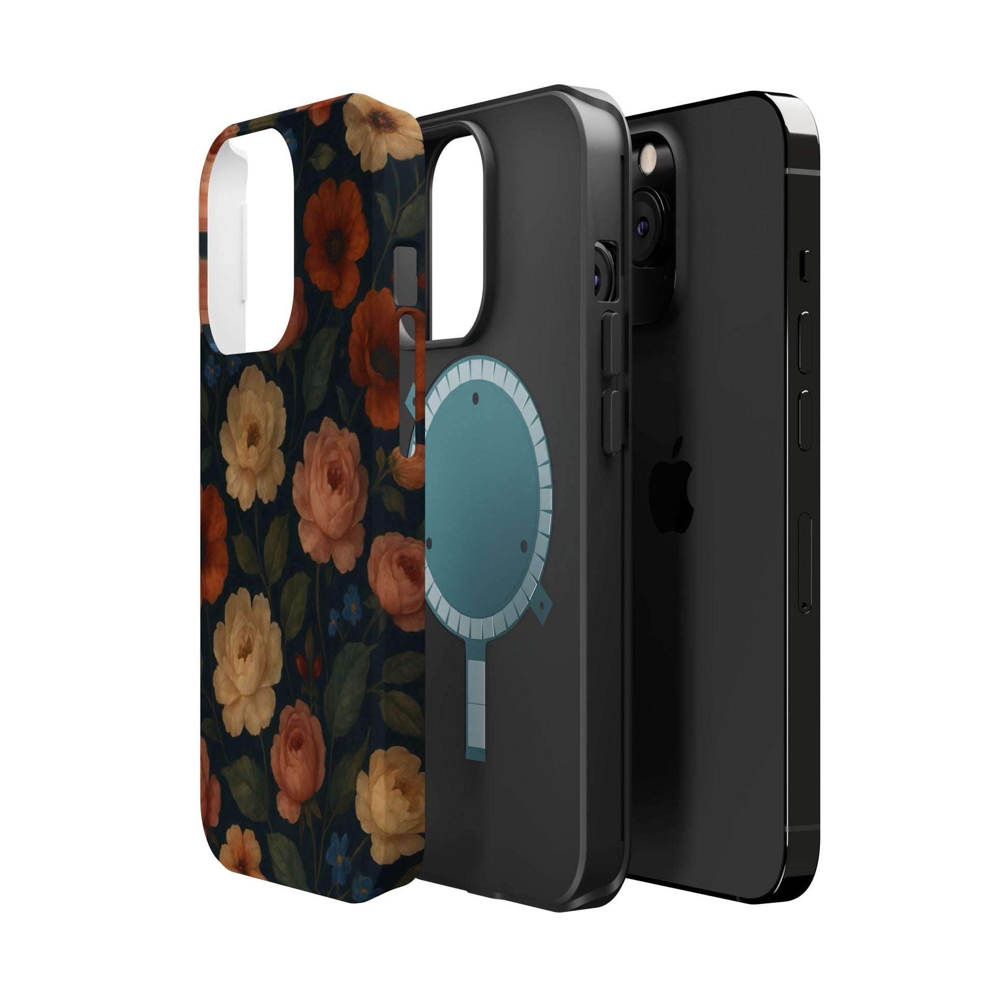 Floral Vintage Rose Magnetic Impact iPhone Case with MagSafe  Shamo's