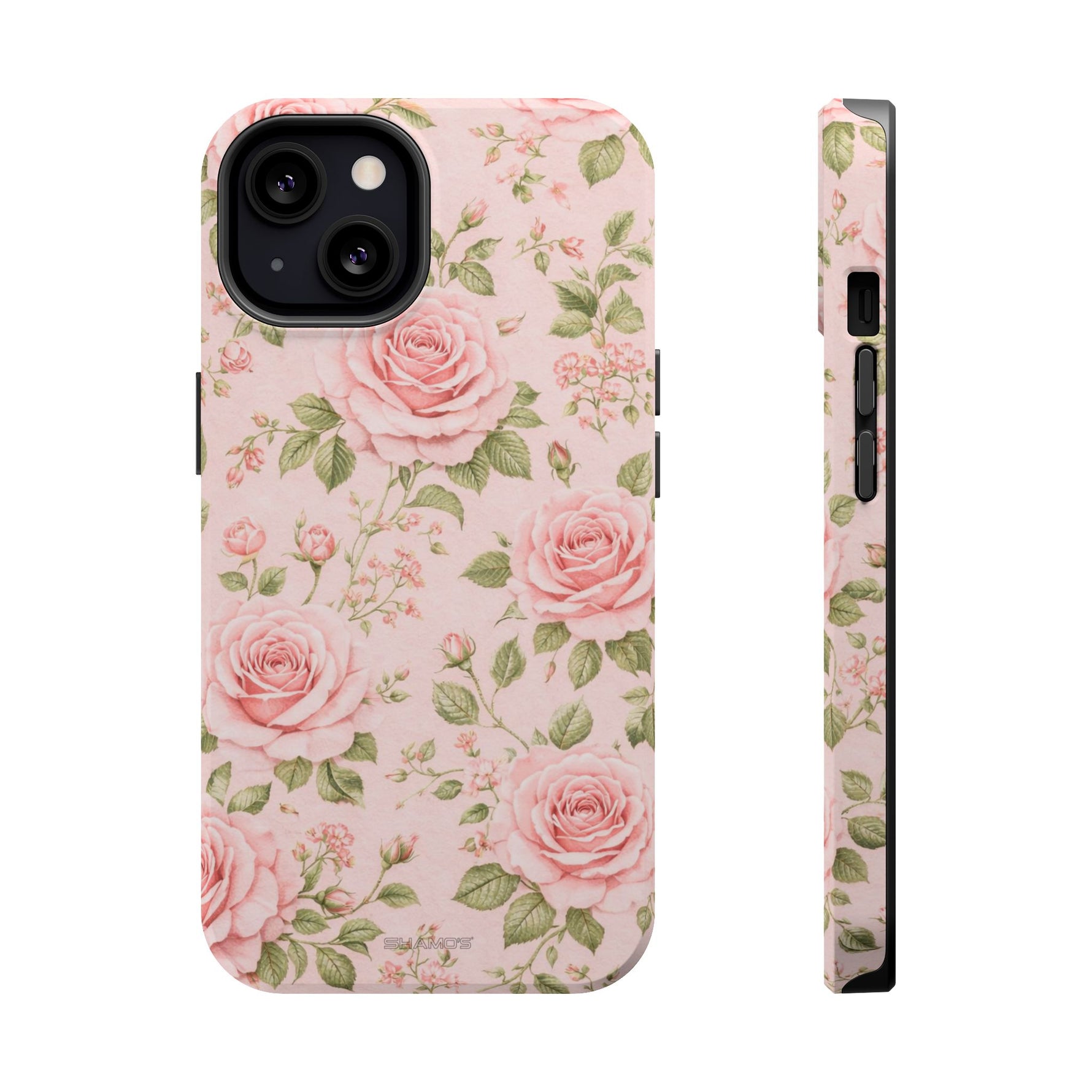 Floral Rose Magnetic Impact-Resistant Phone Case — MagSafe Compatible