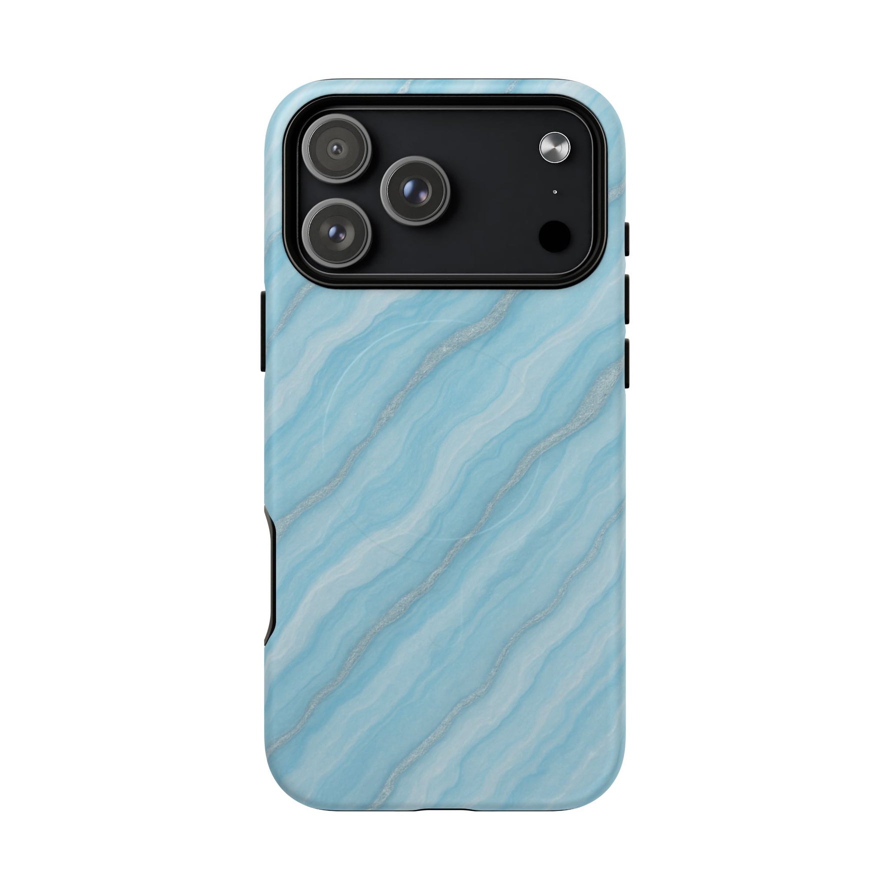 Sky Blue Marble iPhone Case with MagSafe - Shamo's