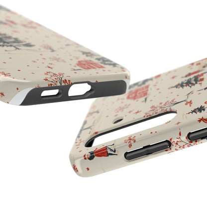 Winter Village Holiday Tough iPhone Case — Vintage Holidays & Snow Scene