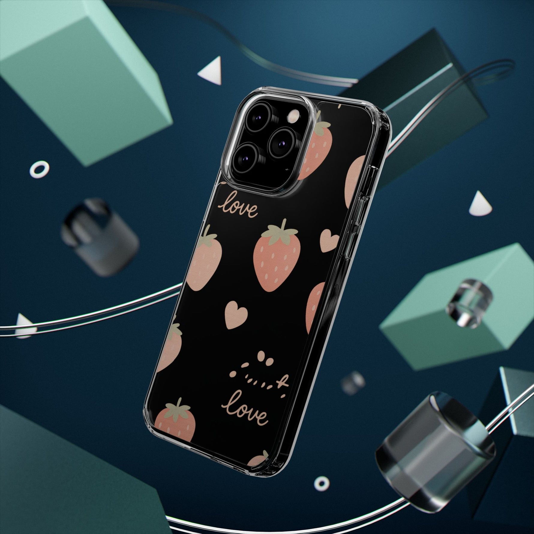 Sweet Love Strawberry Clear iPhone Case | MagSafe  Shamo's