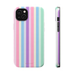 Pastel Stripe MagSafe Compatible Magnetic Impact-Resistant Phone Case - iPhone 14 Plus / Matte - Shamo's