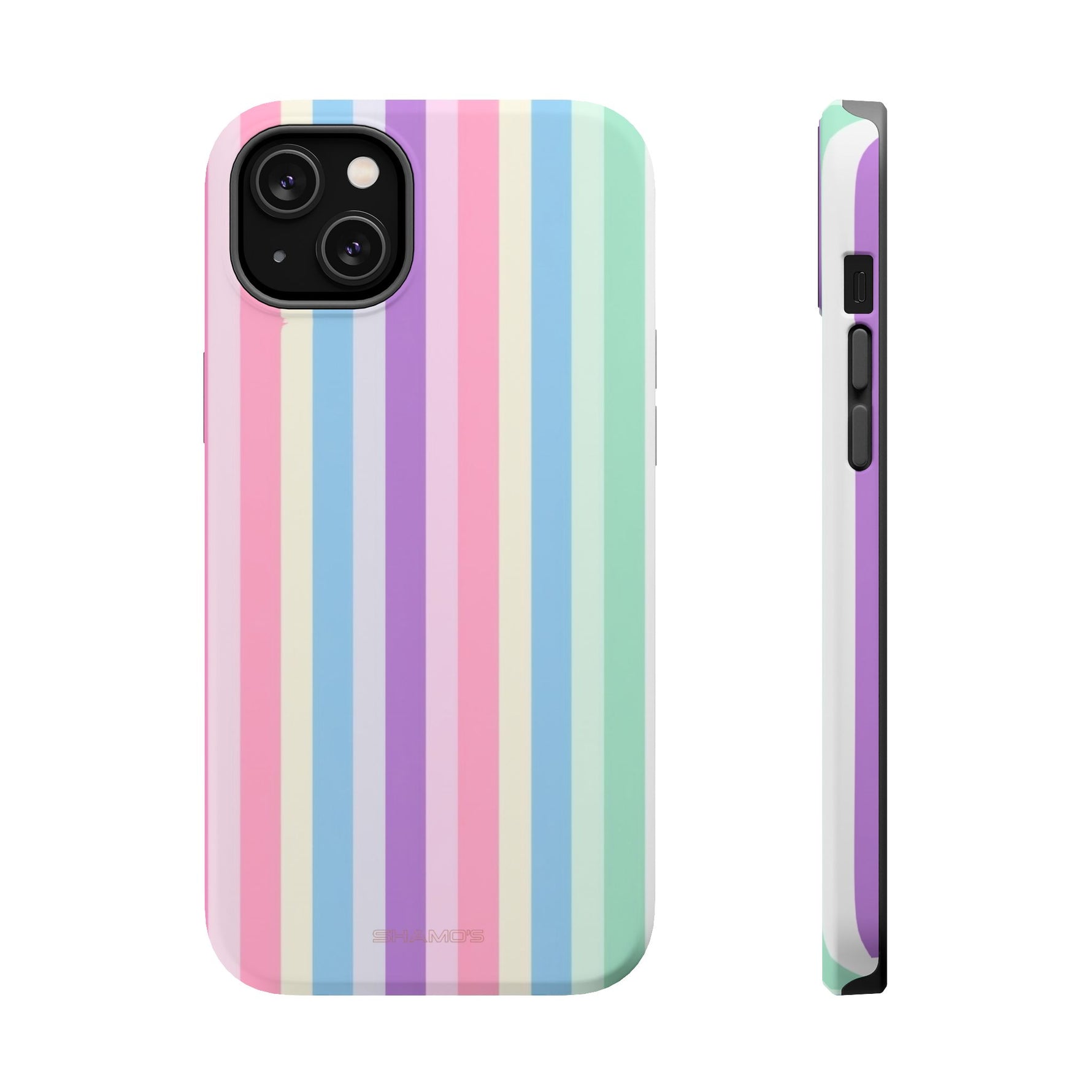 Pastel Stripe MagSafe Compatible Magnetic Impact-Resistant Phone Case - iPhone 14 Plus / Matte - Shamo's