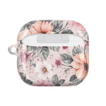 Floral Pink Vintage AirPod Case — Pastel Flower Protective Cover - AirPods Pro Gen 1 / White / Glossy - Shamo's