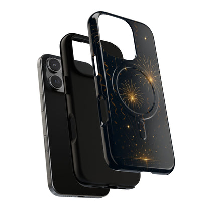 Gold Fireworks Celebration iPhone Case with MagSafe