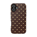 Polka Dot iPhone Case — Brown & Cream Protective Cover with MagSafe compatibility  Shamo's iPhone 16 Plus / Matte