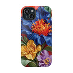 Electric Paradise MagSafe Phone Case – Cobalt Floral & Coral Waves | Glossy