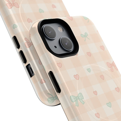 Sweet Pastel Checkered Bows Case for iPhone | MagSafe