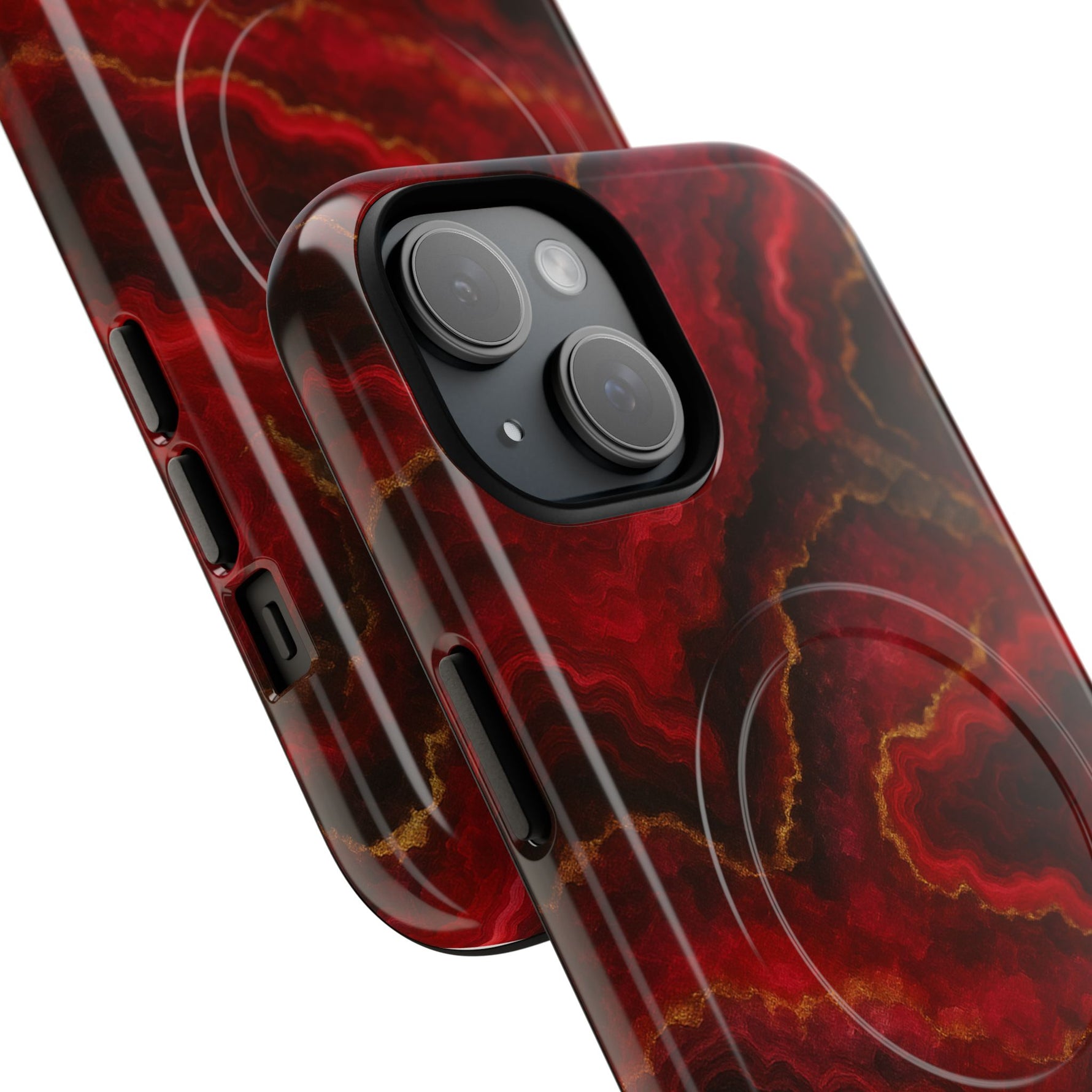 Red Marble iPhone Case with MagSafe - Shamo's