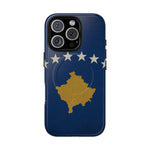 Kosovo Flag Tough iPhone Case — Navy Blue Stars & Gold Map (MagSafe compatible)  Shamo's iPhone 16 Pro / Glossy