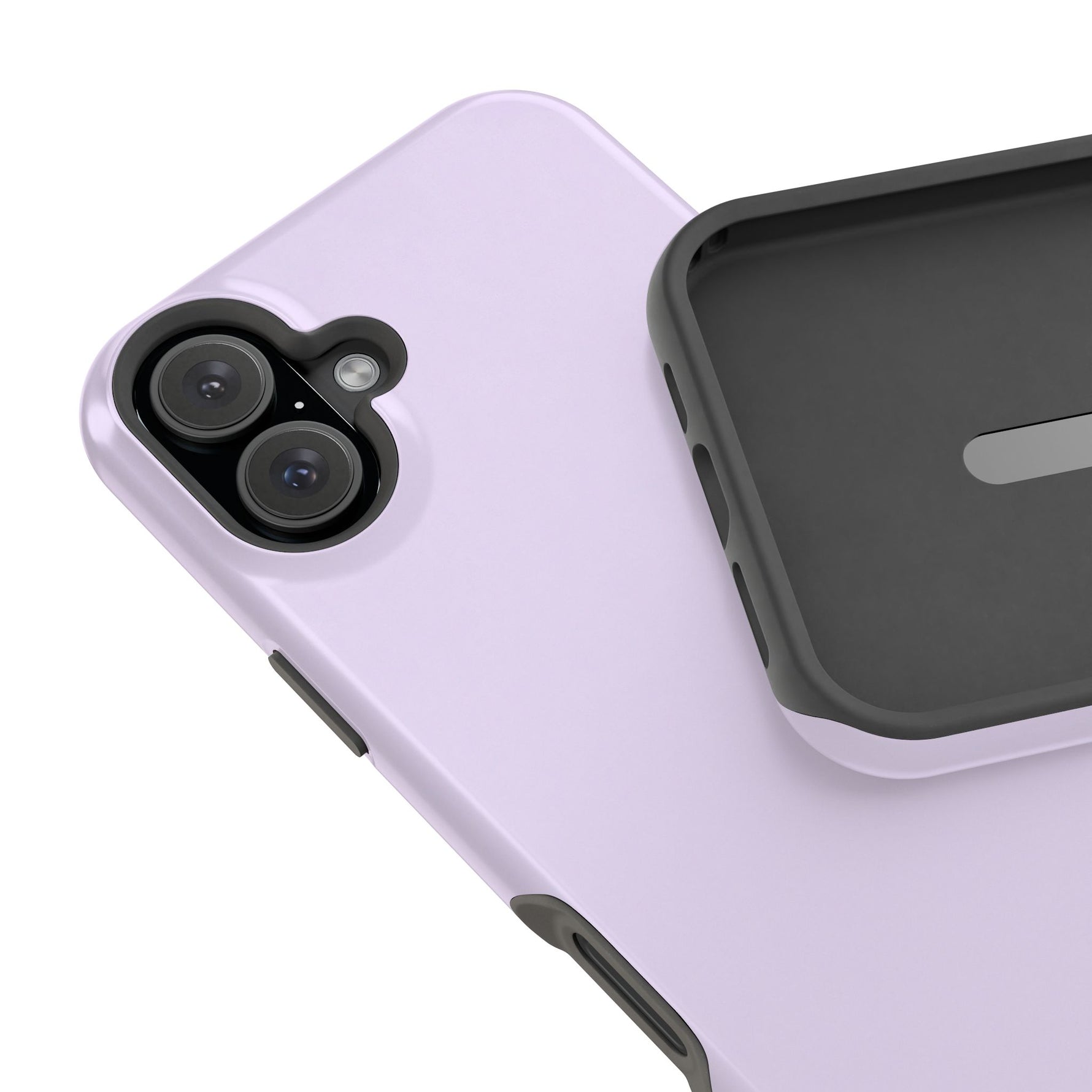 Lilac Purple Solid Color Pastel MagSafe Compatible Impact-Resistant iPhone Case