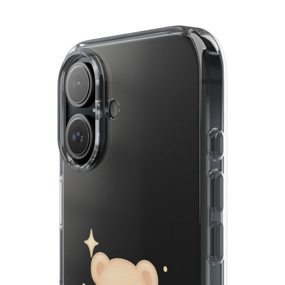 Romantic Teddy Bear Impact-Resistant iPhone Case with Heart Design