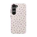 Rosebud Floral Tough iPhone Case — Pink Vintage Flower Protective Cover - Samsung Galaxy S23 - Shamo's