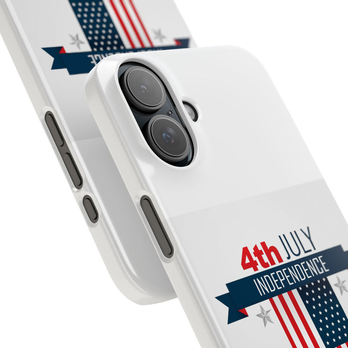 Slim Phone Cases with 4th of July writing for iPhone 17 and more