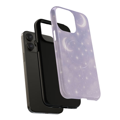 Celestial Lavender iPhone Case — Moon & Stars MagSafe Compatible