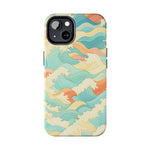 Ocean Wave Tough Phone Case — Pastel Retro Surf Pattern  Shamo's