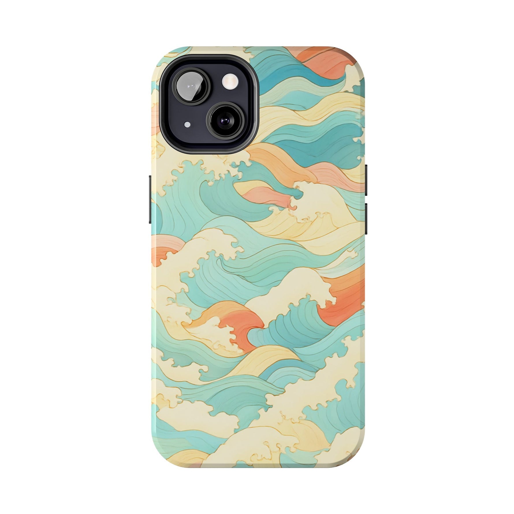 Ocean Wave Tough Phone Case — Pastel Retro Surf Pattern  Shamo's