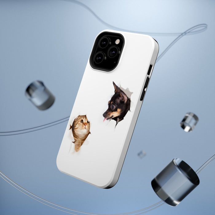 Impact-Resistant Cases with a cat and a dog