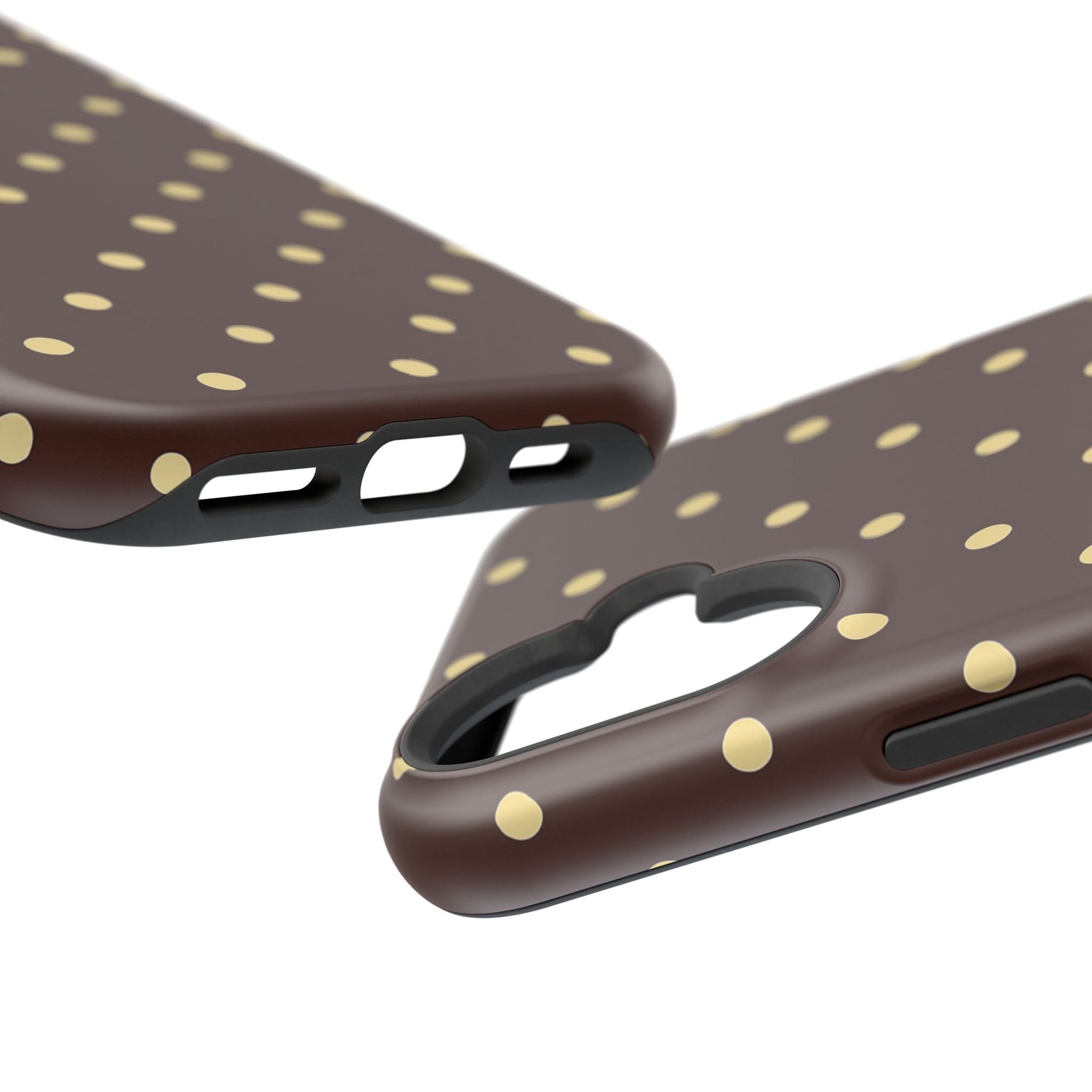 Polka Dot iPhone Case — Brown & Cream Protective Cover with MagSafe compatibility  Shamo's
