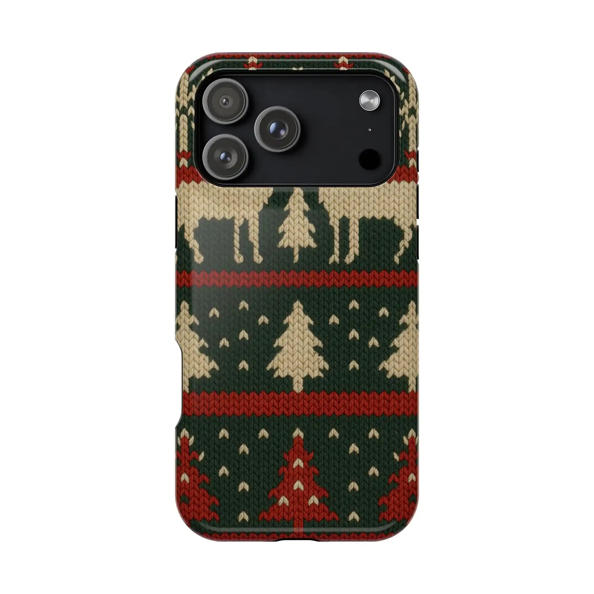 Holiday Reindeer Knit iPhone Case | compatible with MagSafe  Shamo's iPhone 17 Pro Max / Glossy