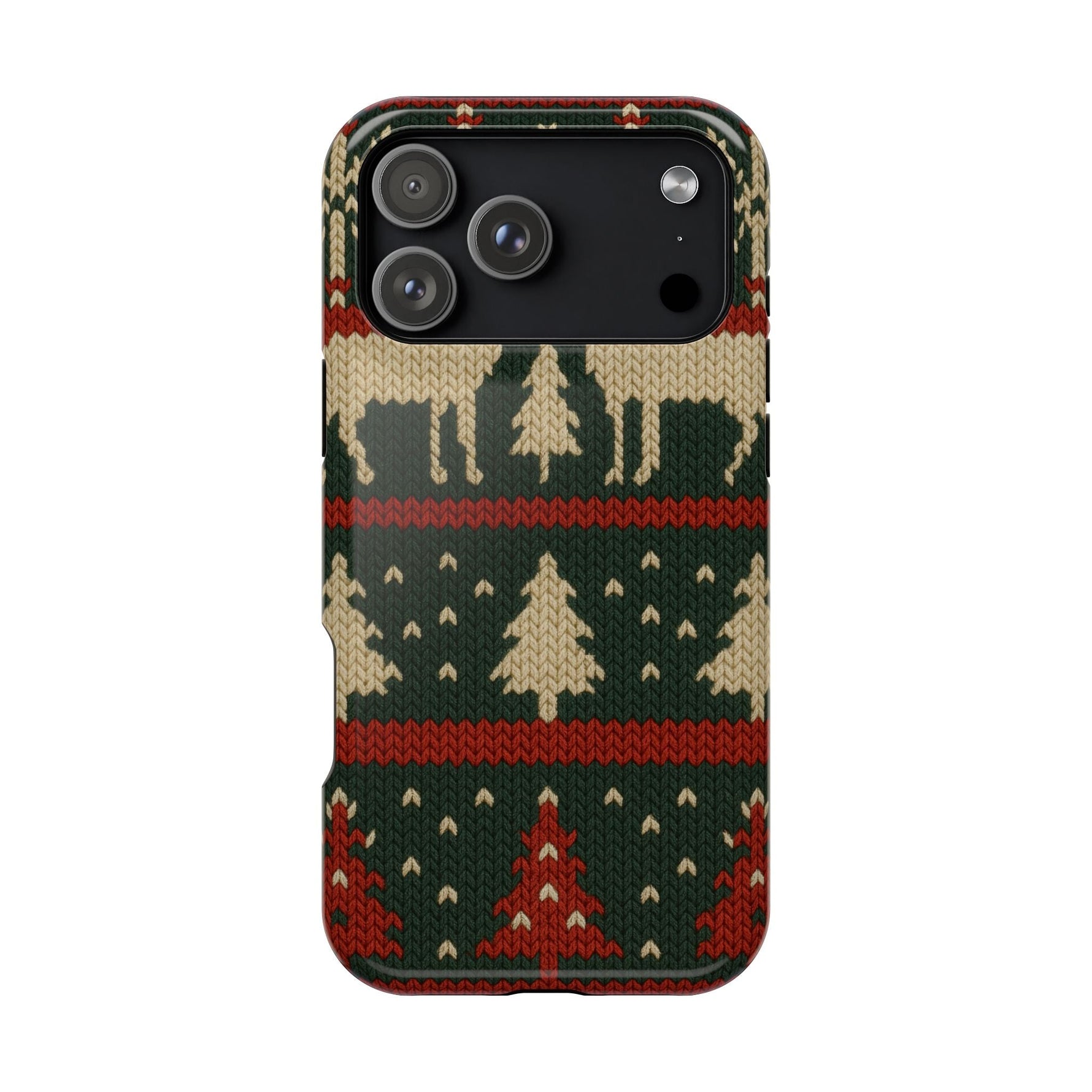Holiday Reindeer Knit iPhone Case | compatible with MagSafe  Shamo's iPhone 17 Pro Max / Glossy