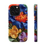 Electric Paradise MagSafe Phone Case – Cobalt Floral & Coral Waves | Glossy