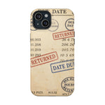 Vintage Library Card Design Phone Case with MagSafe Compatibility