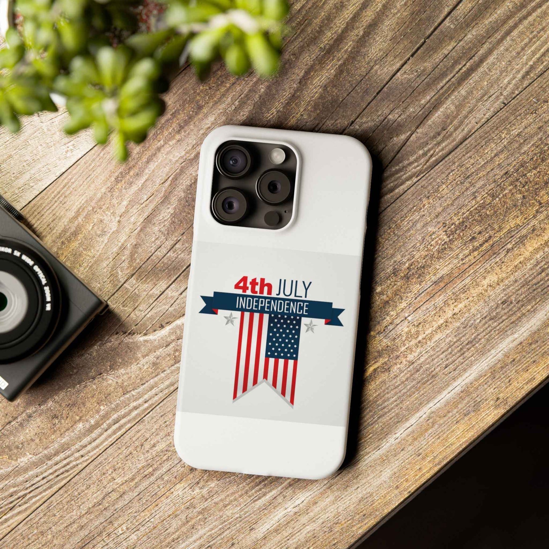 Slim Phone Cases with 4th of July writing for iPhone 17 and more