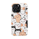 Cute Cartoon Cats & Puppies Phone Case with MagSafe Compatibility