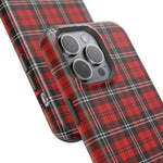 Red Tartan Plaid Impact-Resistant iPhone Case | MagSafe compatibility  Shamo's