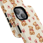 Coque iPhone Ourson des fêtes et sucres d’orge en forme de cœur avec MagSafe
