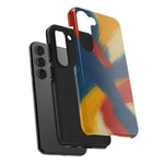 Abstract Brushstroke Tough Phone Case — Colorful Red, Blue & Yellow Protective Cover  Shamo's