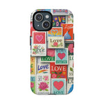 Vintage Romantic Love Stamp iPhone Case | Tough Protection + MagSafe