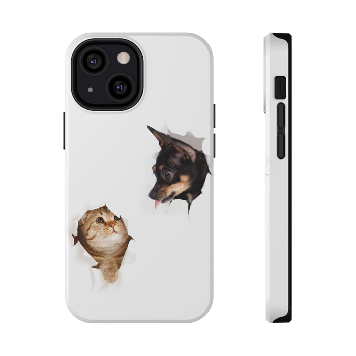 Impact-Resistant Cases with a cat and a dog
