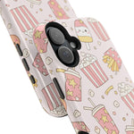 Kawaii Snack Pattern Magnetic Phone Case, Cute Popcorn, Burger & Soda Design with MagSafe Compatibility