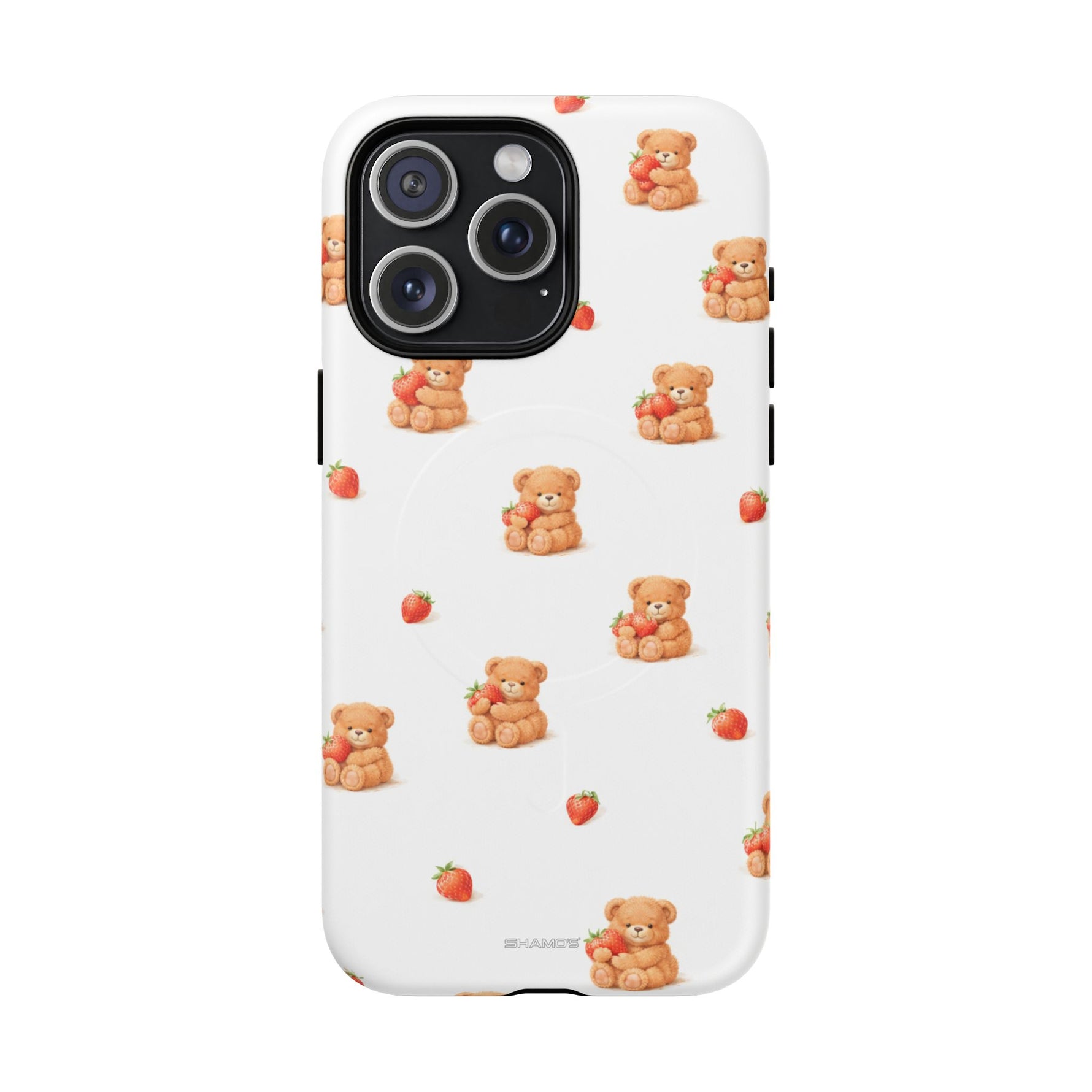 Strawberry Teddy iPhone Case with MagSafe