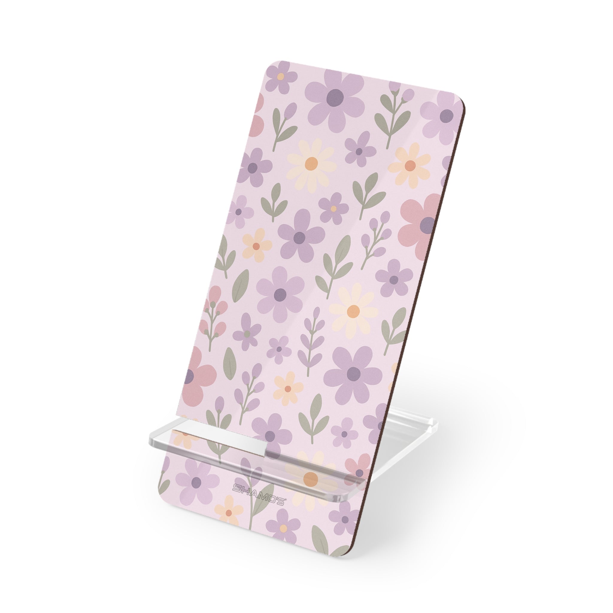 Floral Phone Stand — Lavender Wildflower Mobile Display Stand