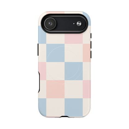 Pastel Checkerboard Pattern iPhone Cases - MagSafe