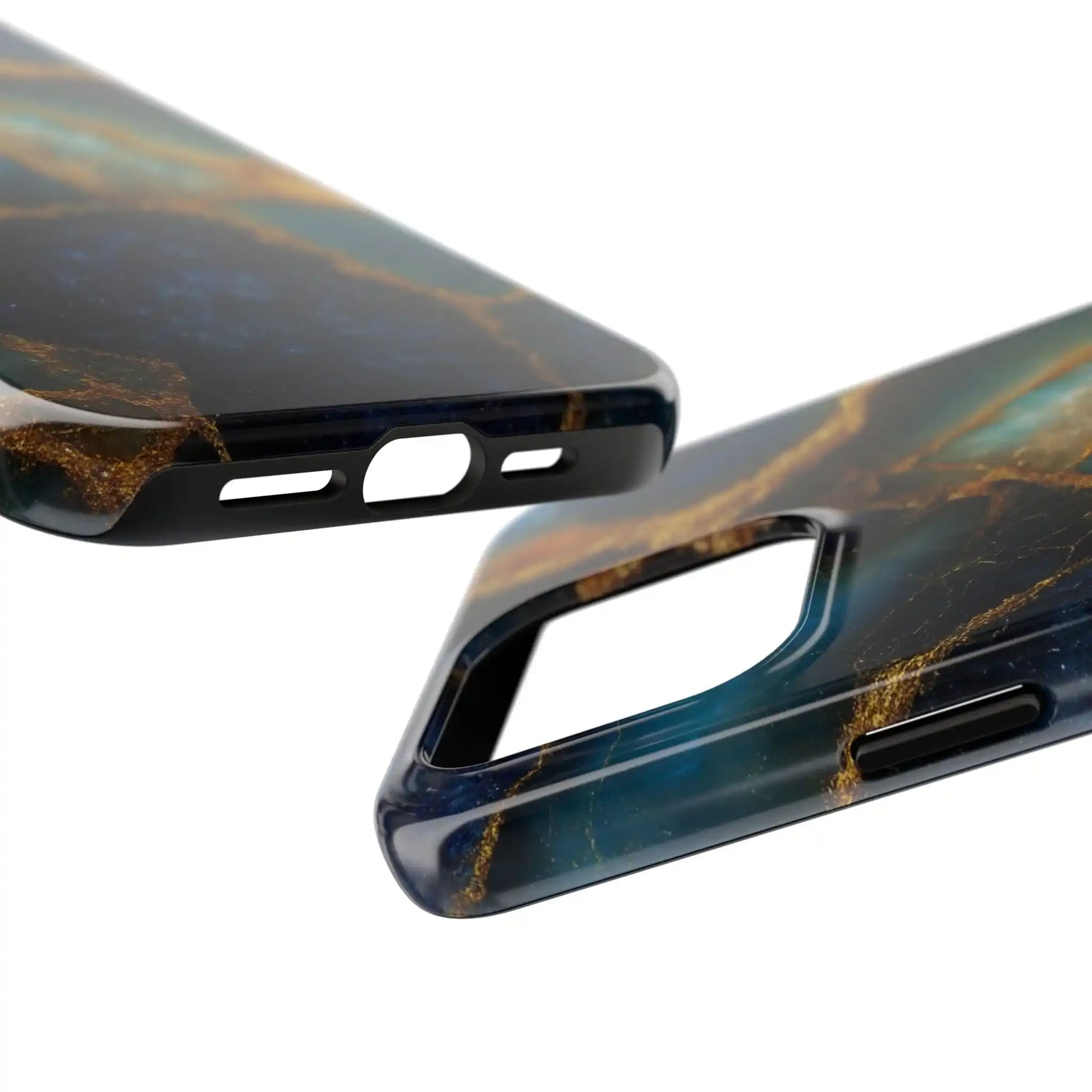 Blue Gold Agate Tough Phone Case Marble Stone Design  Shamo's