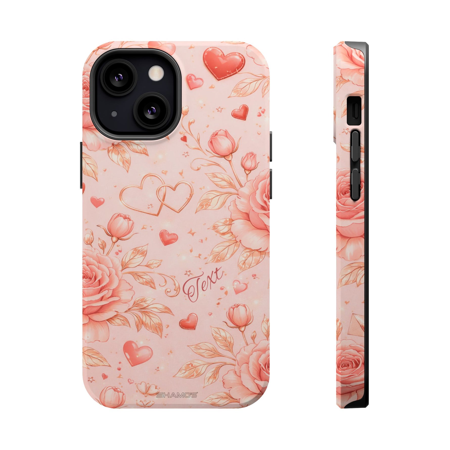 Floral Hearts Magnetic Impact-Resistant Phone Case - iPhone 13 Mini / Matte - Shamo's