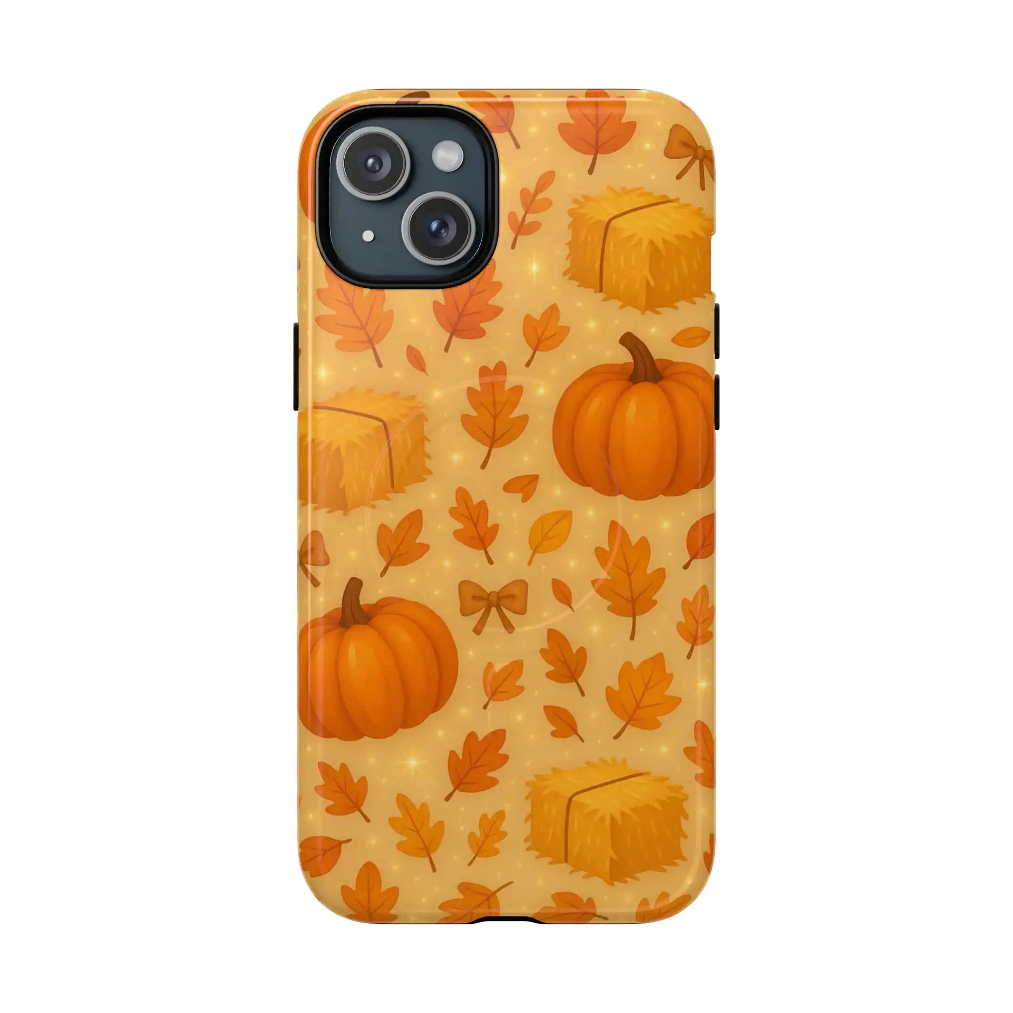 Autumn Harvest iPhone Case — Pumpkin & Haystack Fall with MagSafe - Shamo's