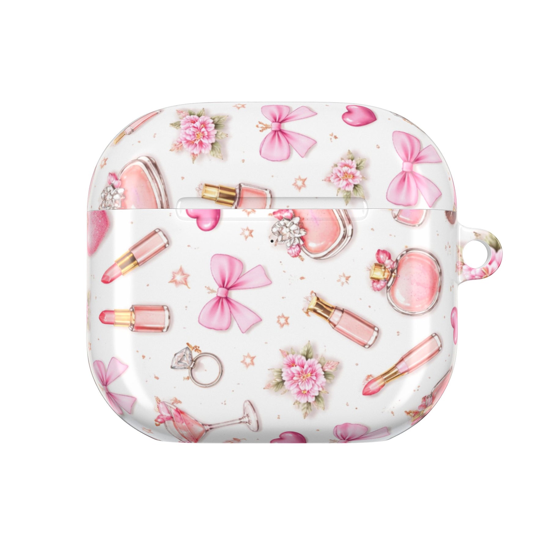 AirPods Case, Pink Beauty Boss Lady Makeup Pattern Silicone Protective Cover