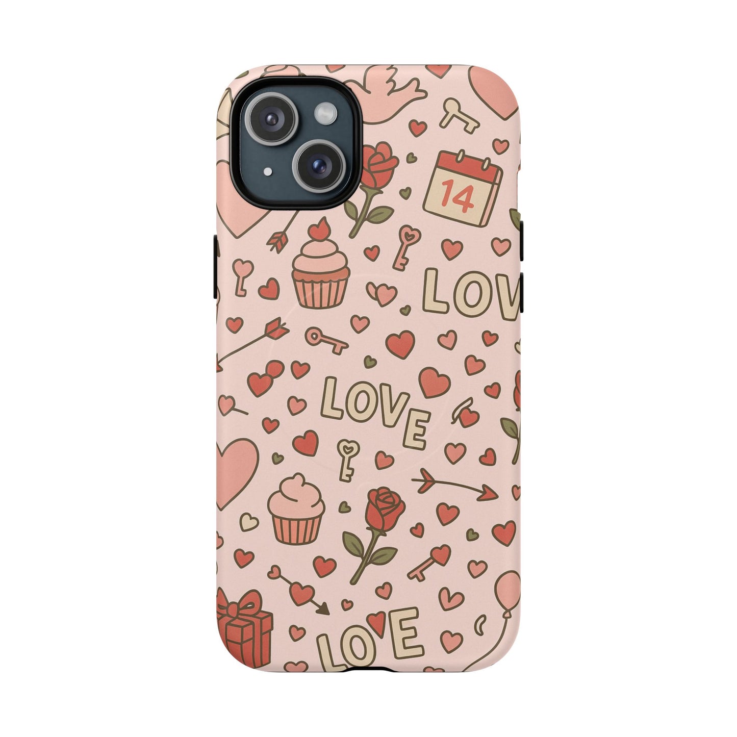 Sweet Love Pattern iPhone Case (MagSafe compatible)