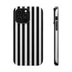Striped MagSafe Compatible Magnetic Impact-Resistant Phone Case | Black & White Vertical Stripe (Noir Blanc) - iPhone 14 Pro Max / Glossy - Shamo's