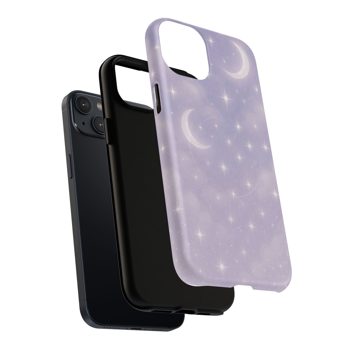 Celestial Lavender iPhone Case — Moon & Stars MagSafe Compatible
