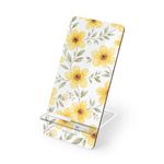 Floral Phone Stand, Yellow Wildflower Mobile Display - 2.8" x 5.9" / Glossy - Shamo's