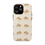 Beige teddybeer op wolken iPhone-hoesje met MagSafe